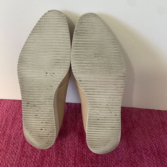 Everlane The Leather Street Shoe Pointed Toe Perforated Natural Beige Size 7.5 - Picture 9 of 12